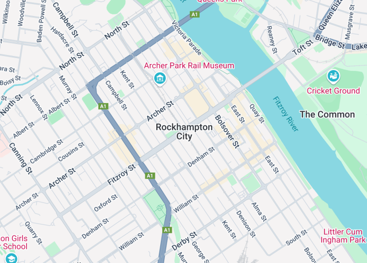 Map of Rockhampton, Australia