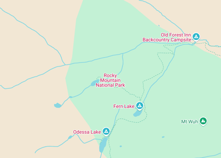 Map of Rocky Mountain National Park, Colorado (USA)