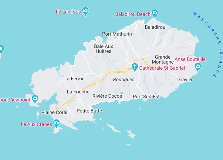 Map of Rodrigues (Mauritius), 