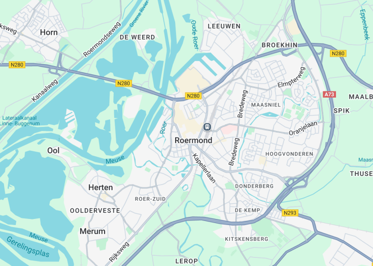 Map of Roermond, Netherlands