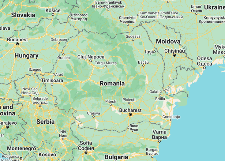 Map of Romania, 