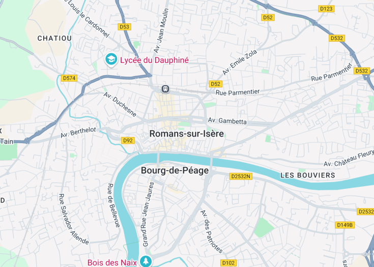 Map of Romans-sur-Isère, France