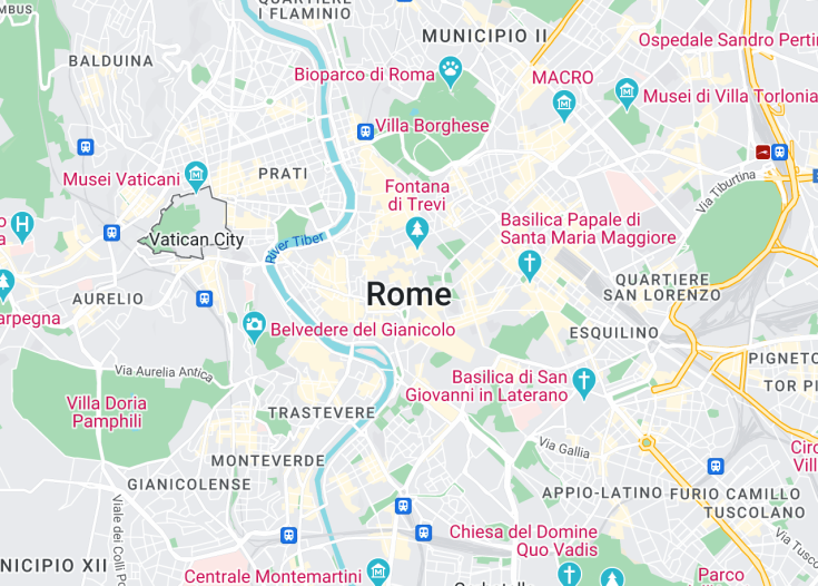 Map of Rome, Italy