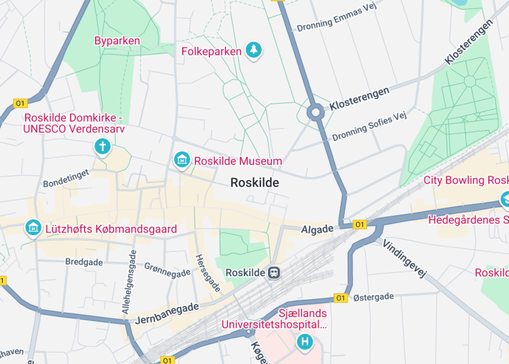 Map of Roskilde, Denmark