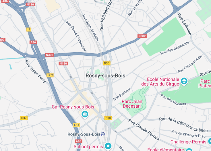 Map of Rosny-sous-Bois, France