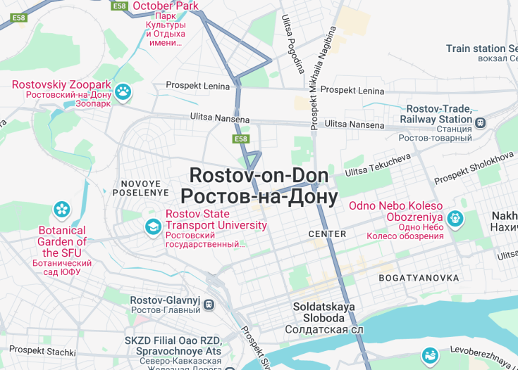 Map of Rostov-on-Don, Russia