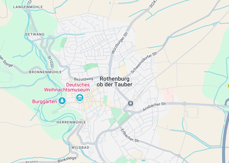 Map of Rothenburg ob der Tauber, Germany