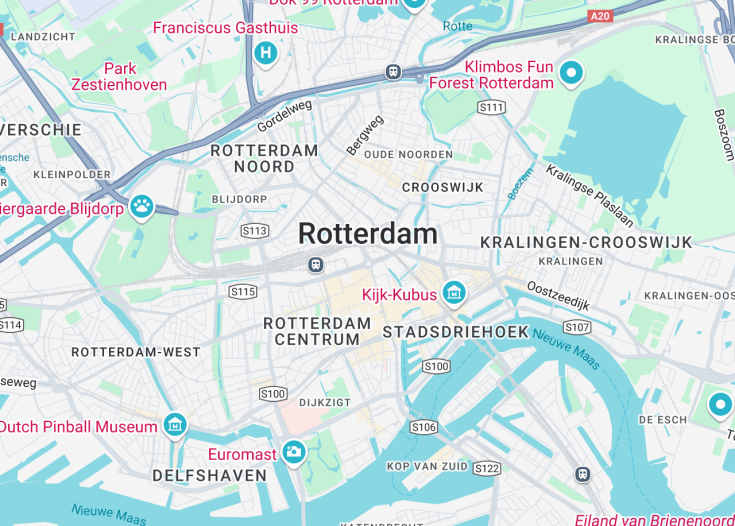 Map of Rotterdam, Netherlands