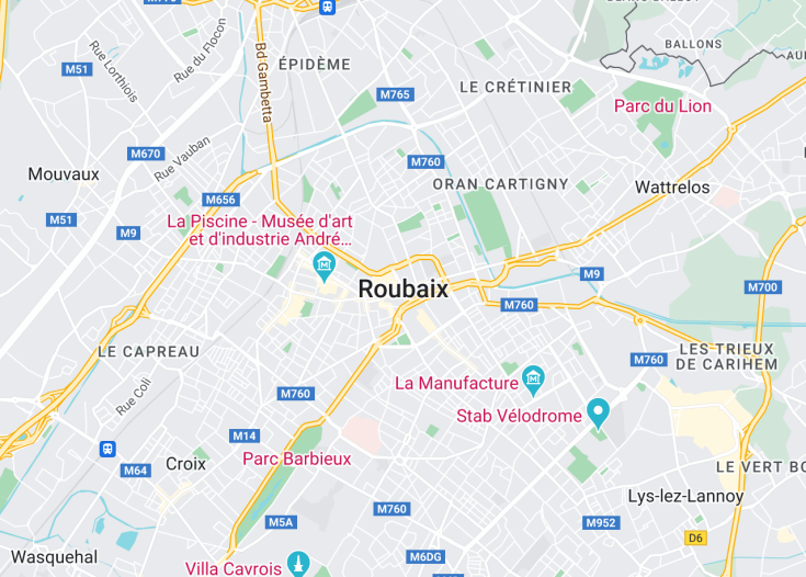 Map of Roubaix, France