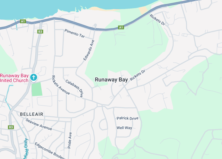 Map of Runaway Bay, Jamaica