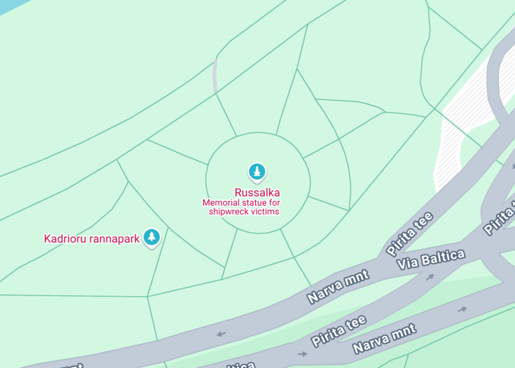 Map of Rusalka Memorial, Tallinn