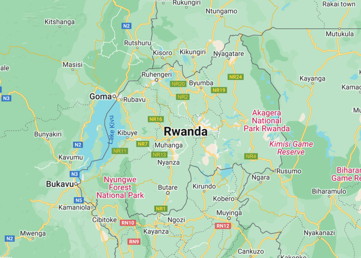 Map of Rwanda, 