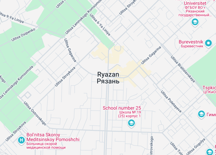 Map of Ryazan, Russia