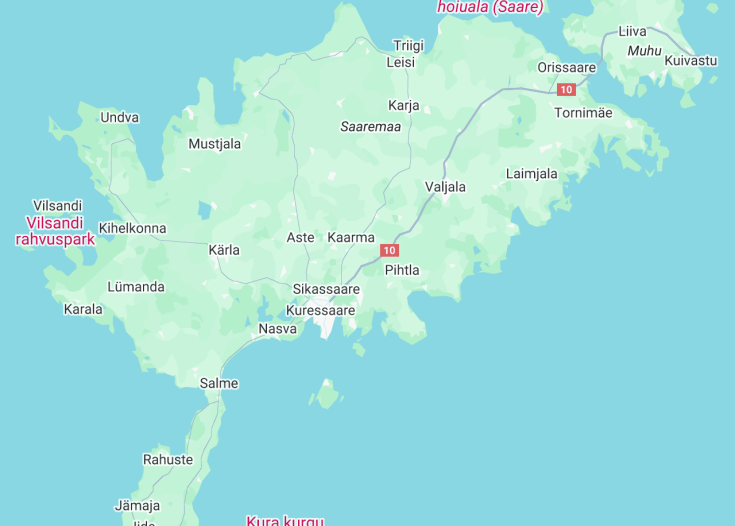 Map of Saaremaa, Estonia