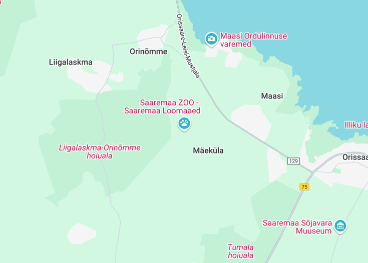 Map of Saaremaa ZOO, Orissaare