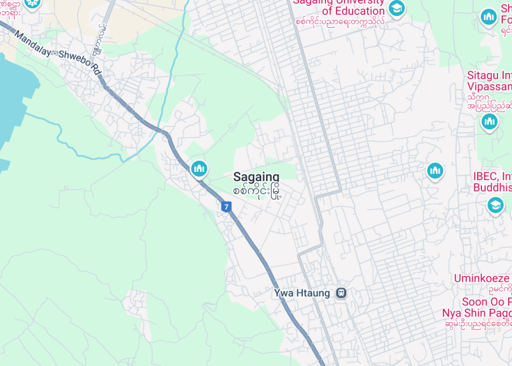 Map of Sagaing, Myanmar