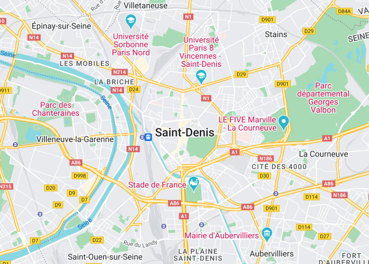 Map of Saint-Denis, France