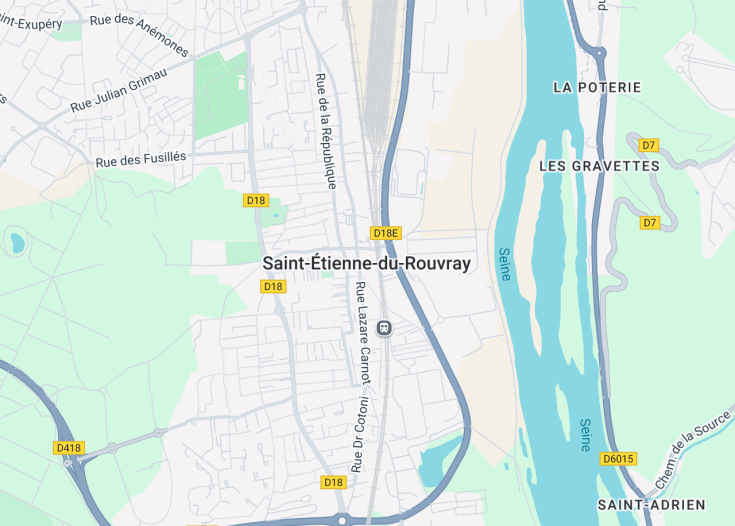 Map of Saint-Étienne-du-Rouvray, France