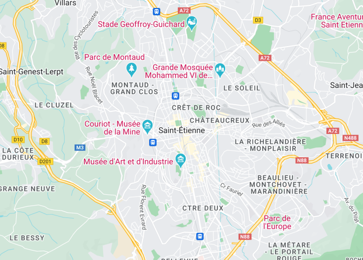 Map of Saint-Étienne, France