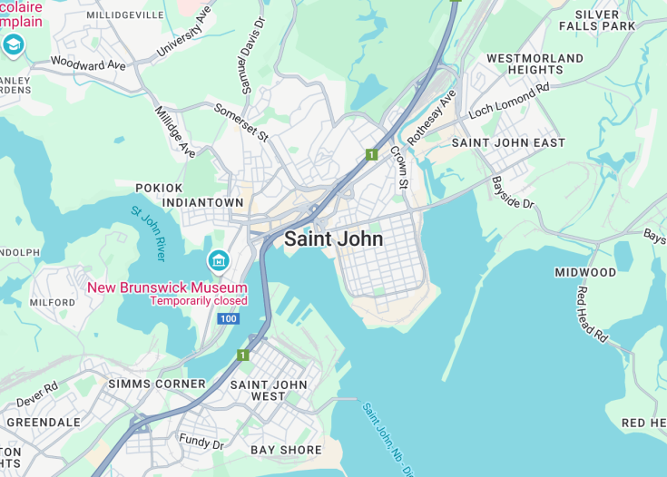 Map of Saint John, Canada