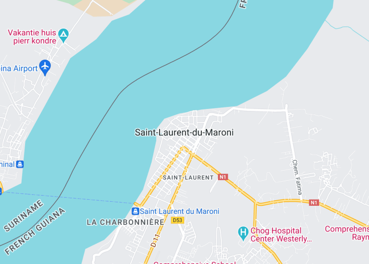 Map of Saint-Laurent-du-Maroni, French Guiana (France)