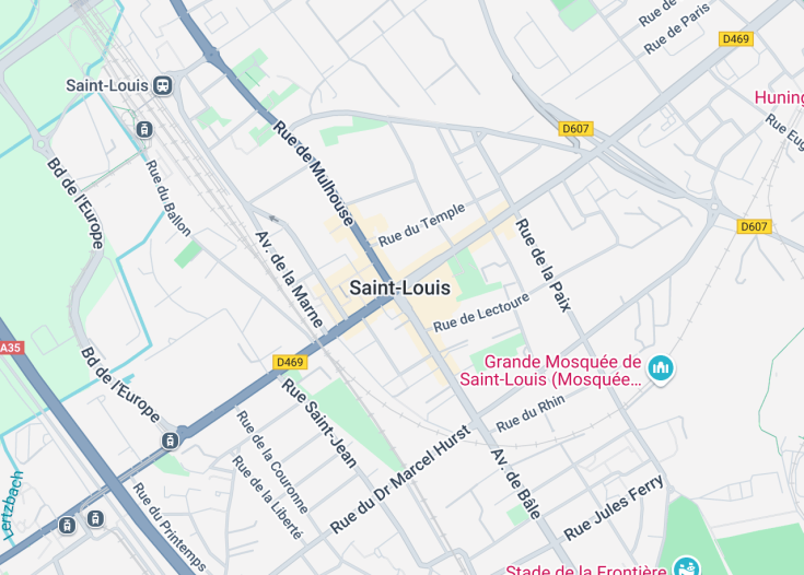 Map of Saint-Louis, France