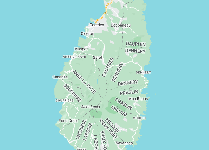 Map of Saint Lucia, 