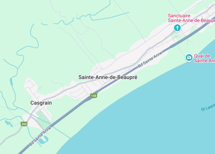 Map of Sainte-Anne-de-Beaupré, Canada