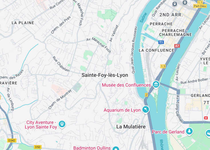 Map of Sainte-Foy-lès-Lyon, France