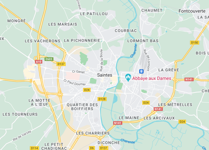 Map of Saintes, France