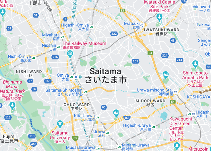 Map of Saitama, Japan