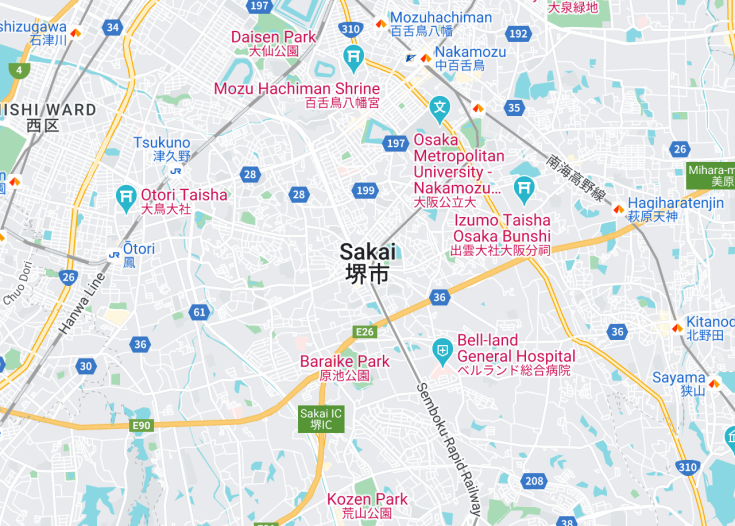 Map of Sakai, Japan