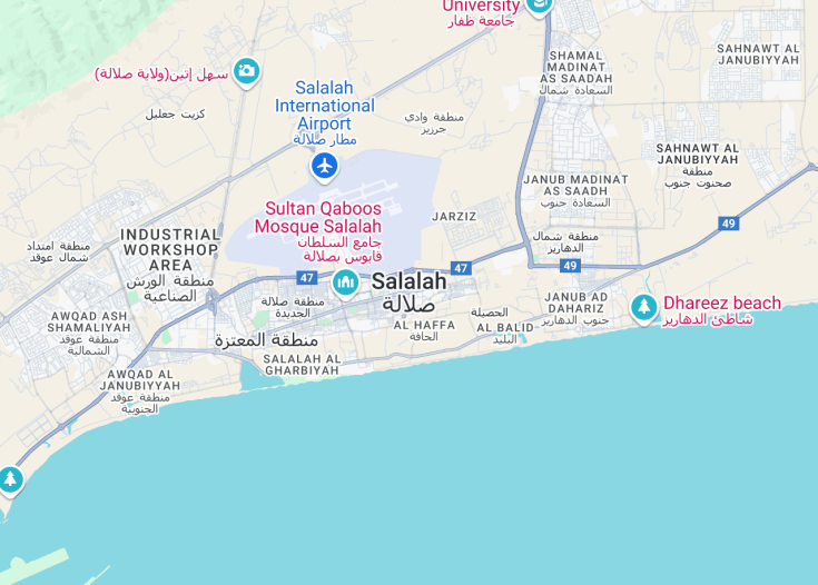 Map of Salalah, Oman