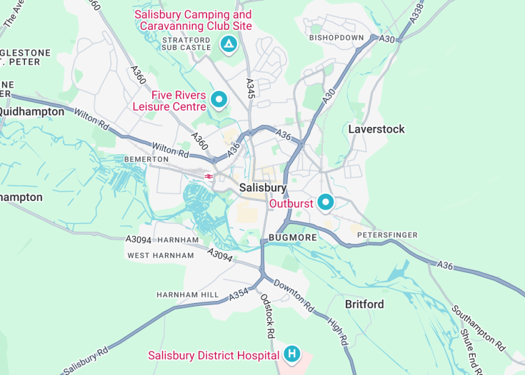 Map of Salisbury, England (United Kingdom)