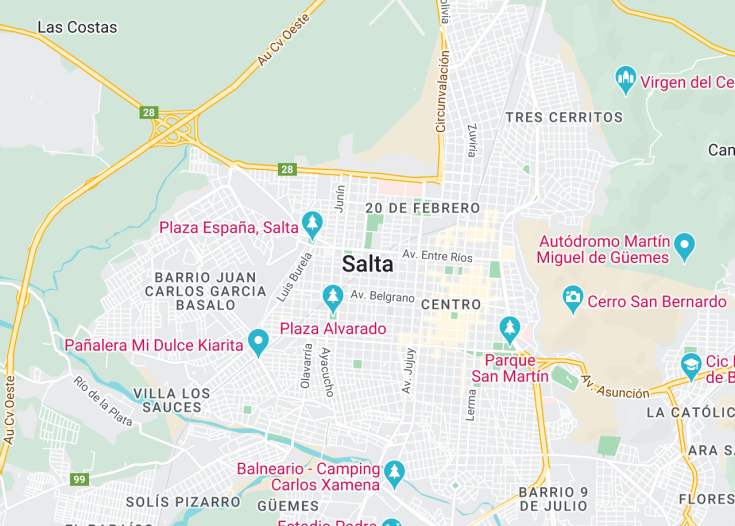 Map of Salta, Argentina