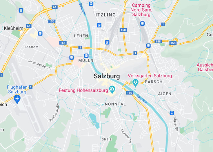 Map of Salzburg, Austria