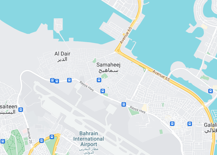 Map of Samaheej, Bahrain