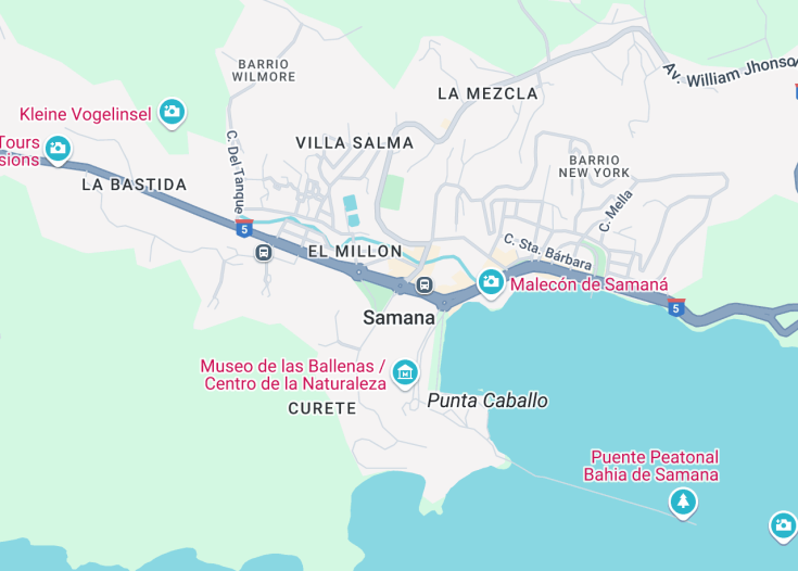 Map of Samaná, Dominican Republic