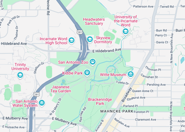 Map of San Antonio Zoo, San Antonio