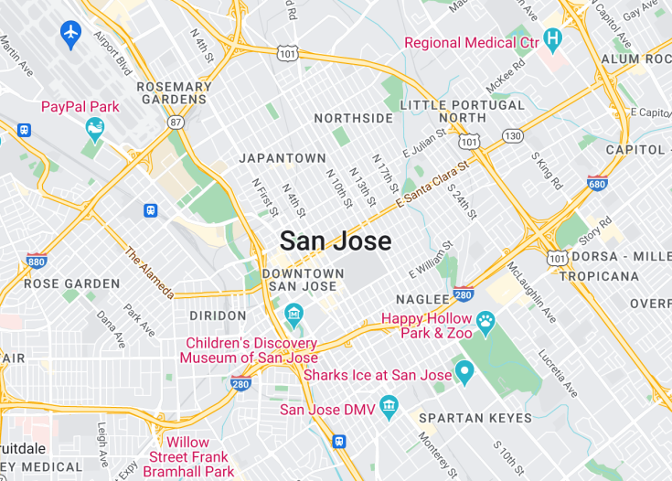 Map of San Jose, California (USA)