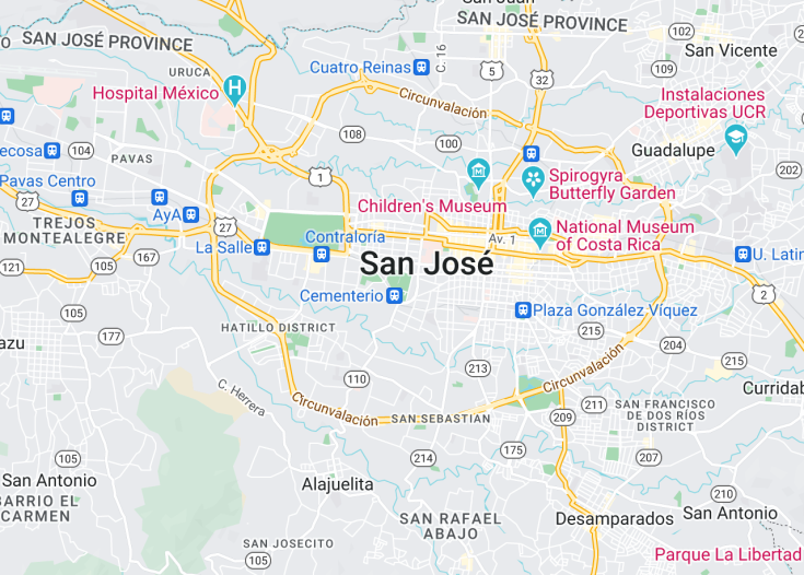 Map of San José, Costa Rica