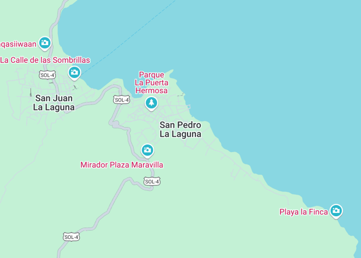 Map of San Pedro La Laguna, Guatemala