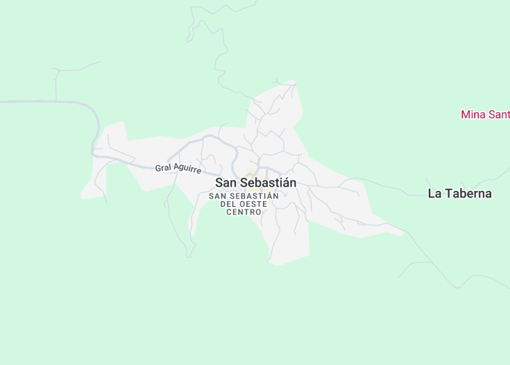 Map of San Sebastián del Oeste, Mexico