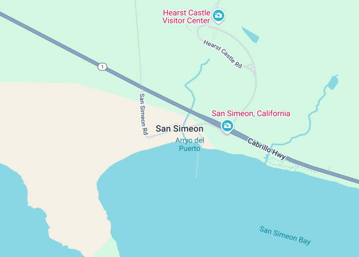 Map of San Simeon, California (USA)