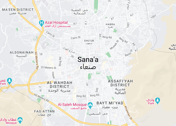 Map of Sana’a, Yemen