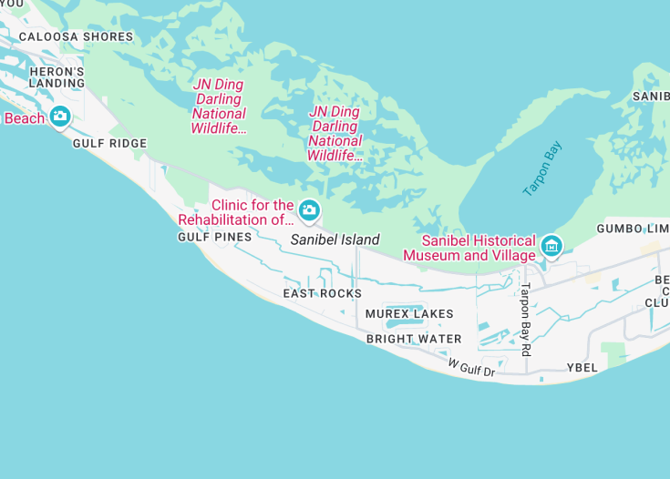 Map of Sanibel Island, Florida (USA)