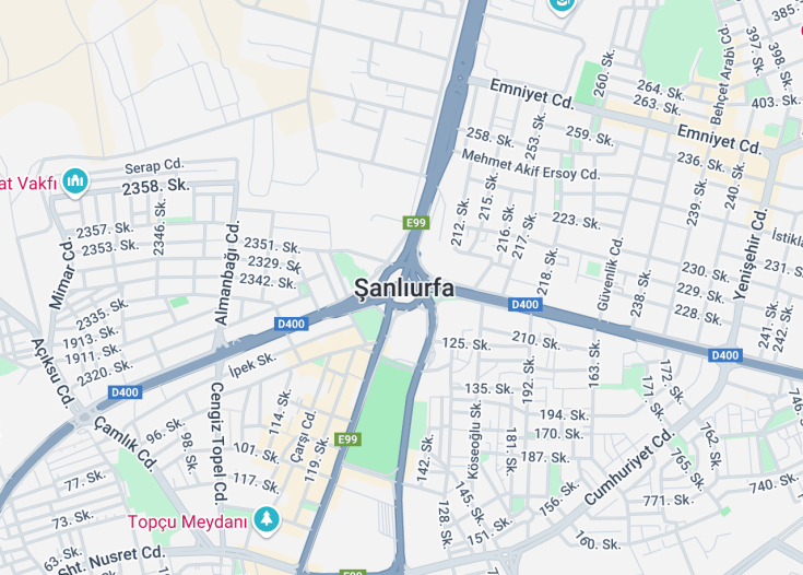 Map of Şanlıurfa, Turkey