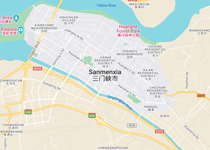 Map of Sanmenxia, China