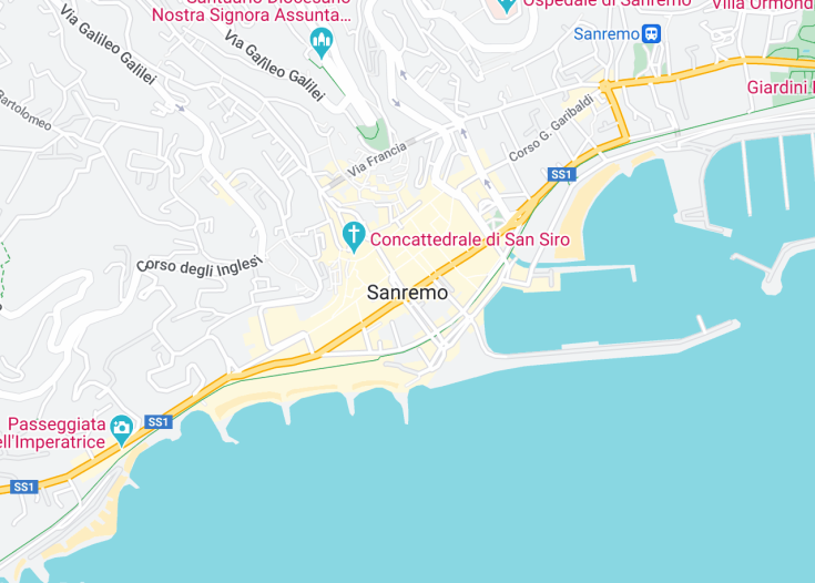 Map of Sanremo, Italy