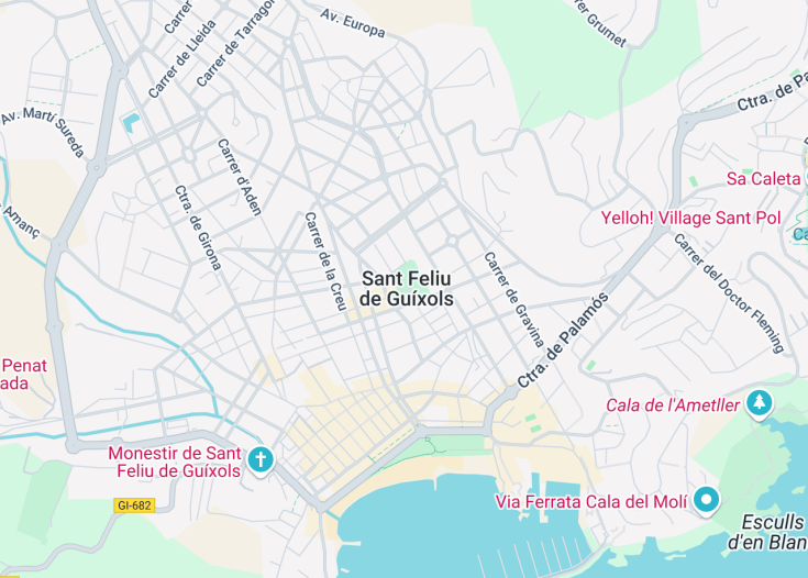 Map of Sant Feliu de Guíxols, Spain